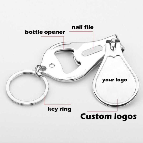 Multi Function Sublimation Blank Foldable Hand Toe Opener Keyring Nail Scissors Nail Cutters