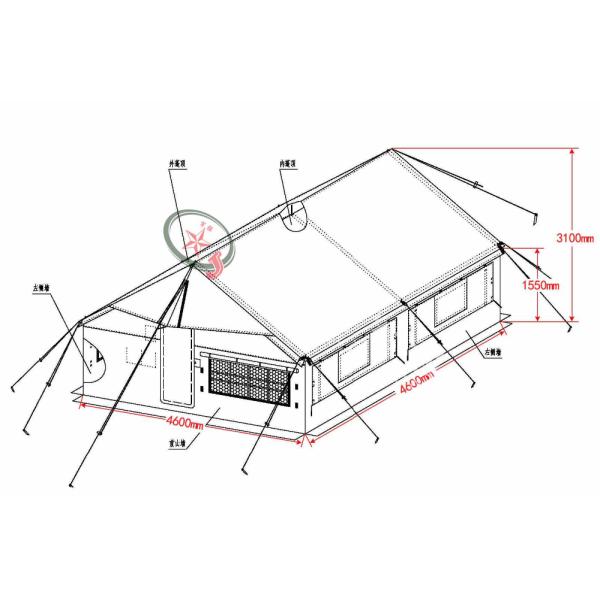 × 4.4м топ-4,6м крыши шатра армии укрытия сброса военное для аварийного бедствия