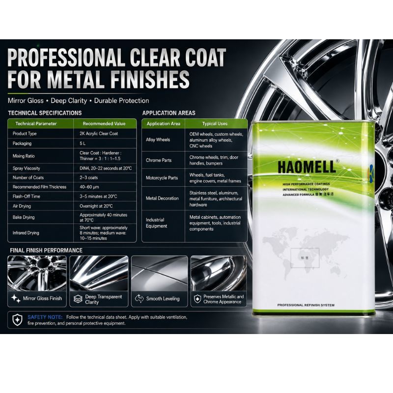 Gate 2K Alloy Wheel & Chrome Clear Coat | High Adhesion Mirror Gloss Scratch-Resistant Acrylic Clearcoat, 5L