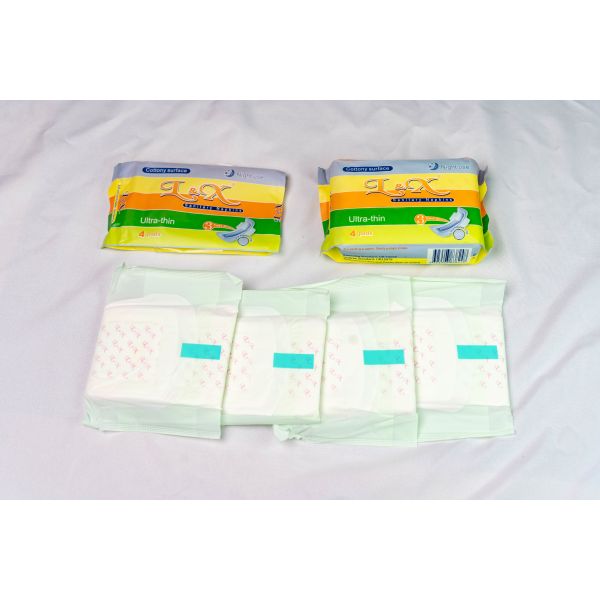 High Comfort feminine menstrual pad including leak protection for absorbency softness and comfort during menstrual flow