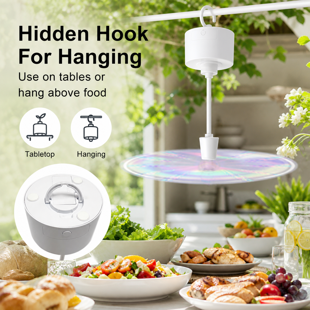 Foldable Mosquito Fly Repellent Fan 360-degree 2 Pack Electric Fly Trap with Smart LED Display
