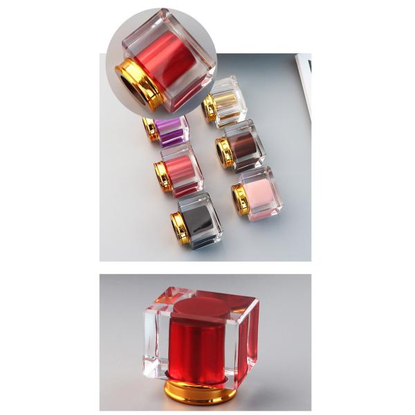 Spot Square Transparent Glass Perfume Bottle Acrylic Cover Spray Press Travel Separate Bottle Cosmetics Sample Bottle