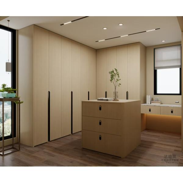 Acero inoxidable Fadior Armadillo de madera ligera con isla funcional y diseño en forma de L