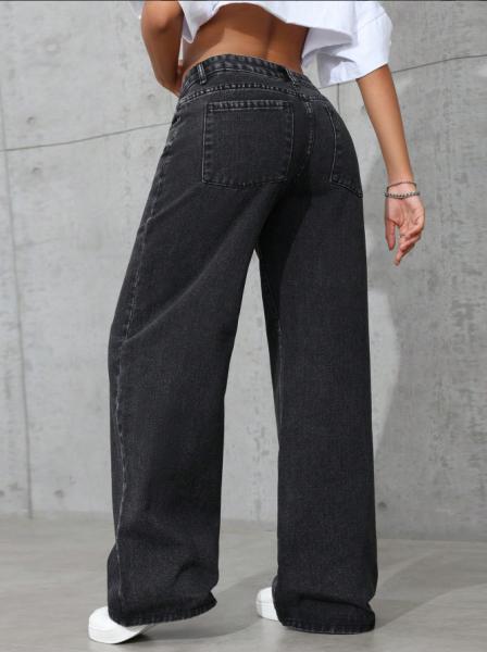 Black gray comfortable breathable denim pants for women