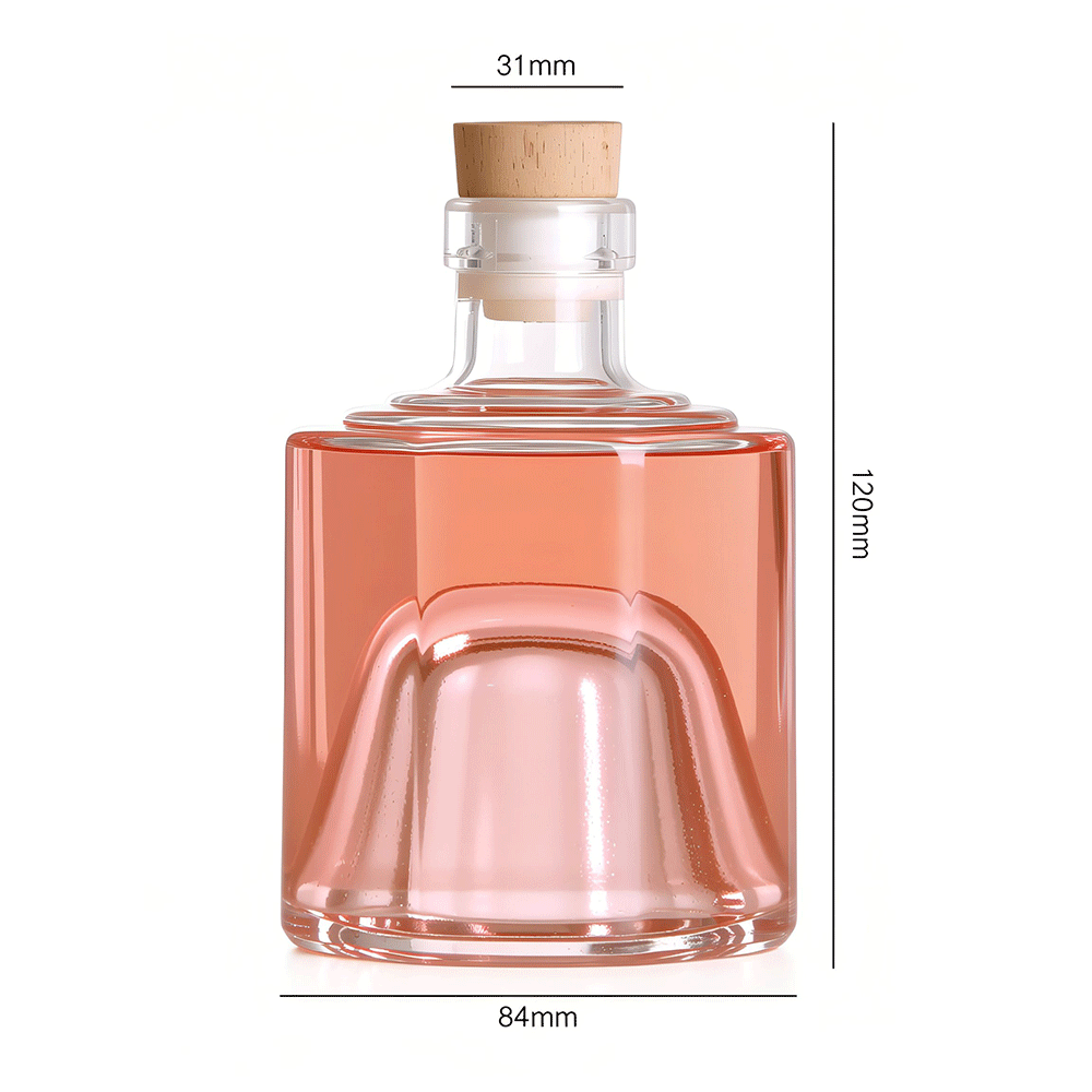 250ml Borosilicate Glass Bottle With Cork Sealing Flat Hip Flask Beverage Container