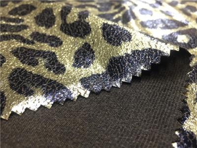 Gold Leopard Suede Fabric / Imitation Leather Fabric 0.35mm Thickness