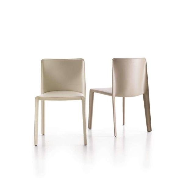 Doyl Hard Fiberglass Dining Chair Modern Simple Saddle Leather Casual