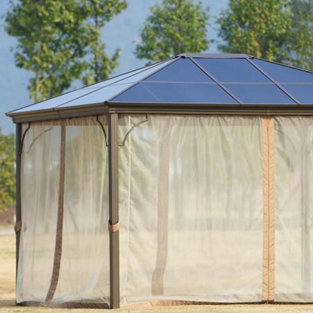 Aluminium Frame Outdoor Patio Gazebo Canopy Tent 3.65*3m For Relaxation