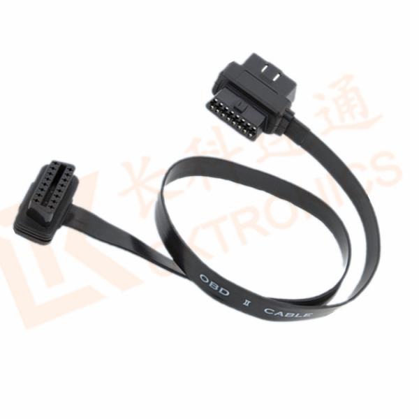 Black 16 Pin Male To Female Obd2 Adapter Cable CK-MF16A01 For Automotive