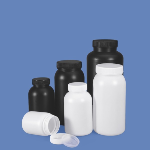 HDPE Wide Mouth Round Plastic Bottle 50ml-2L for Powder Granules Chemical Reagents and Organic Solvents Custom Logo