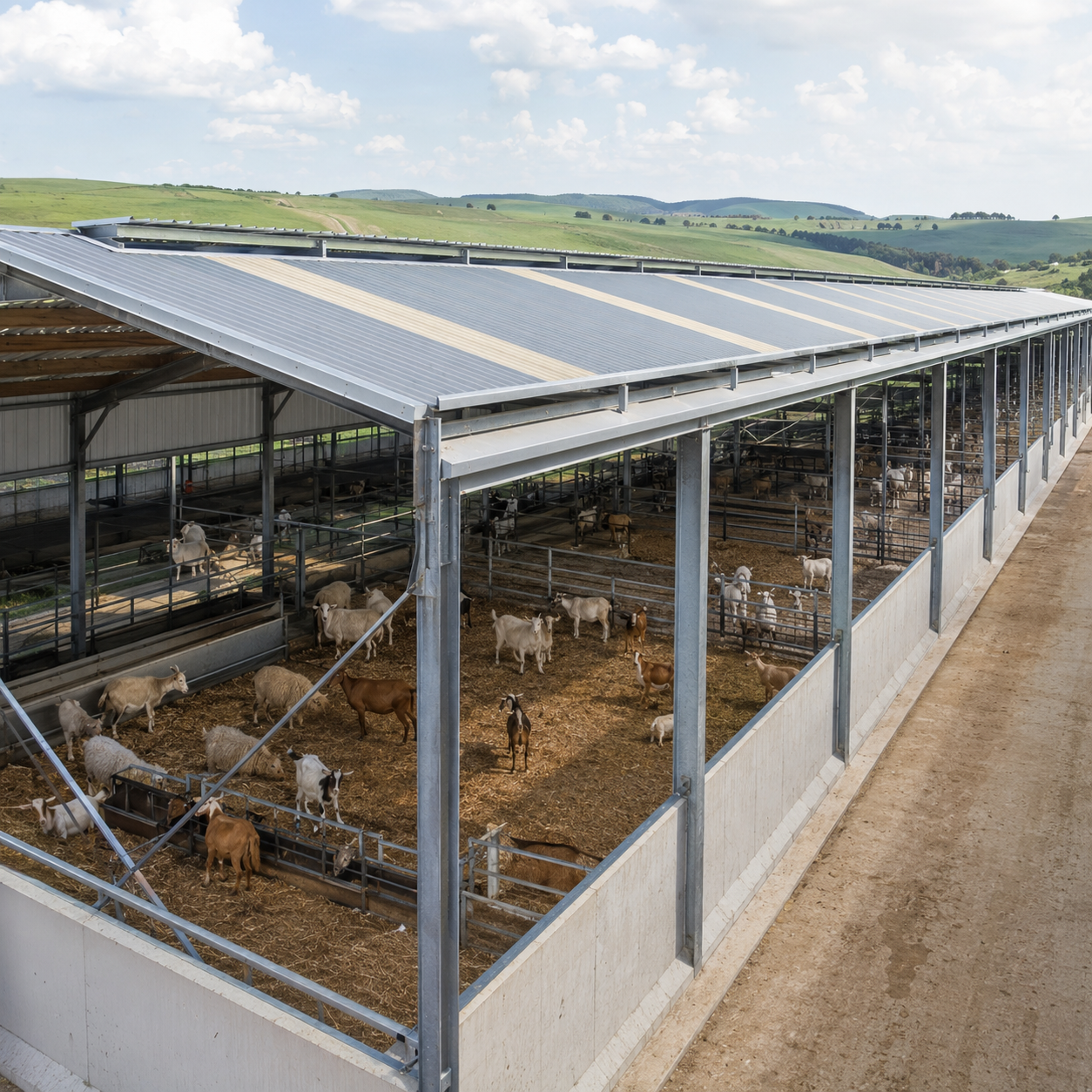 Wind Resistant Steel Agricultural Portal Frame Buildings Processing Plant