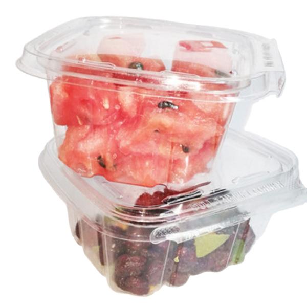 Disposable Transparent Plastic Fruit Salad Container Clamshell Packaging Box Strawberry