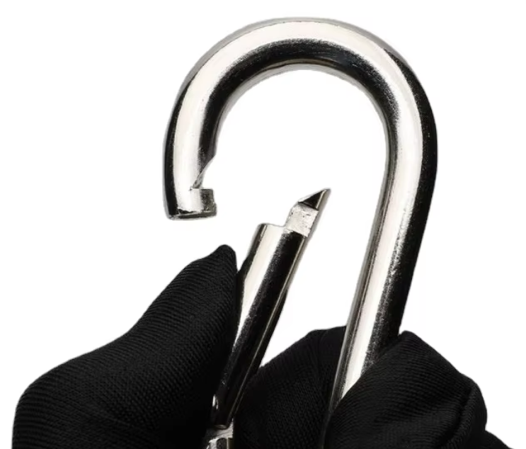 M4 M12 Stainless Steel D Shape Pet Chain Hooks Quick Connect Loops Plain Finish Insurance Mountaineering Buckles for Outdoor Use