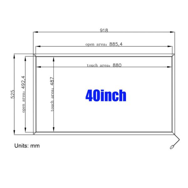 Компоненты цифровой сигнализации 110-220В 20/40 точек Touch Screen Overlay Kit IR Multi Touch Frame
