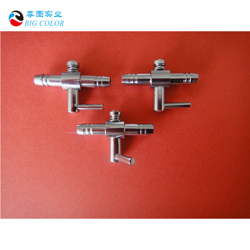 3 Ways Metal Cleaning Valve Connector for Solvent and Water Based Ink in Inkjet Printers