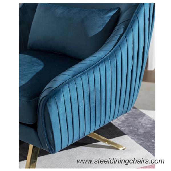 Stainless Steel Base Revolving Leisure Accent 68cm 90CM Metal Frame Armchair