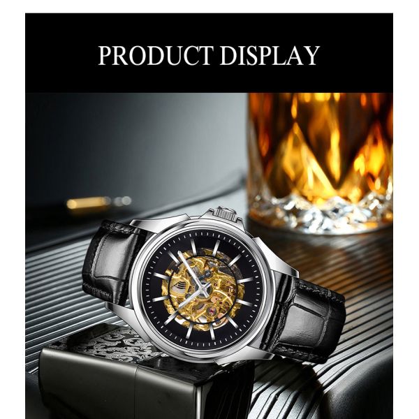 Butterfly Buckle Skeleton Mechanical Watch