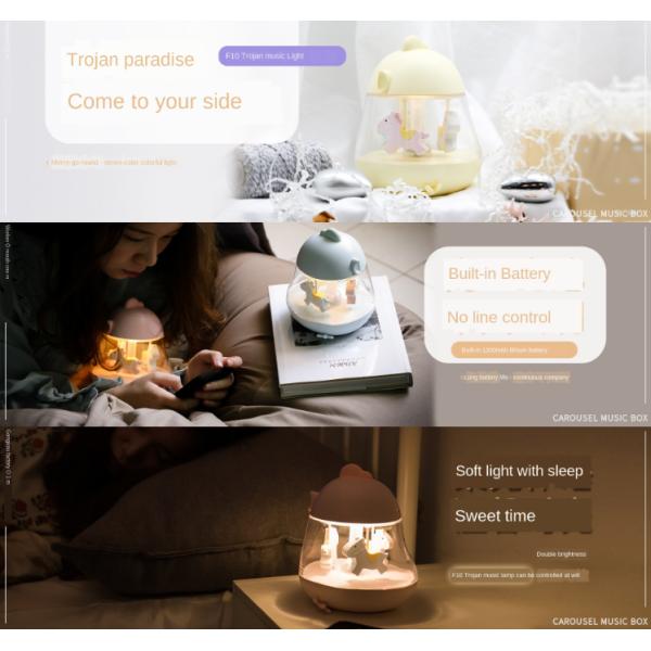 Силикон ПК ABS света ночи Carousel USB домочадца поручая