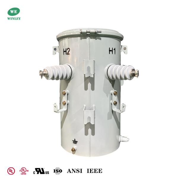 Transformateur de distribution aérien monophasé sur poteau UL Listed 25 kVA 7200 V à 120 V DOE 2016 Normes CSA ANSI IEEE