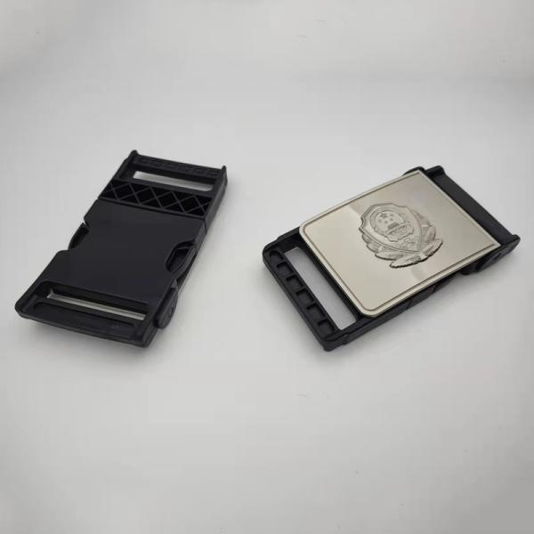 Black Sliver 1.5 Inch Quick Release Buckle Custom LOGO Easy Release Buckle
