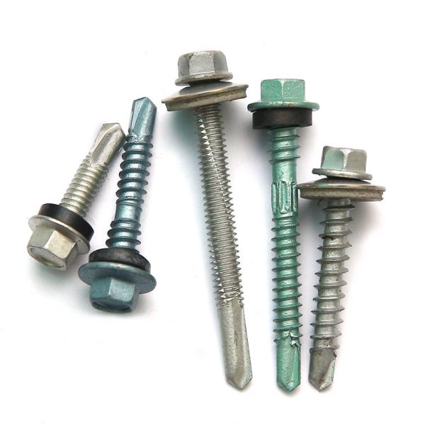 HDG Electroplating Hex Head Stainless Steel 410 Self Drilling Screws Zinc Plated Sandblast Electric