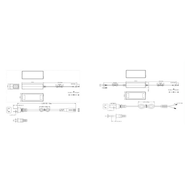 Desktop Switching Power Supply Adapter Black / White Color GQ36 Model