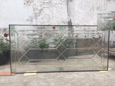 Custom Wooden Door Glass , Theft Proof Bevel Translucent Glass Panels