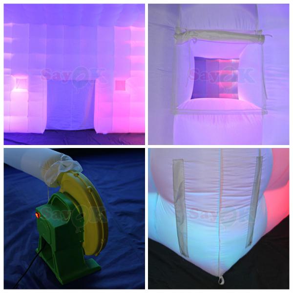Tentes de camping de 8m carrés Tente gonflable LED pour 80 personnes Événement de fête en plein air
