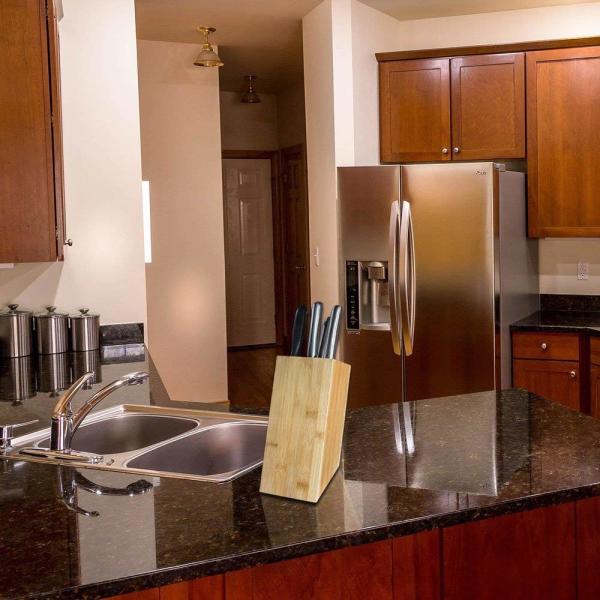 Durable Bamboo Knife Block Customized Size High Strength Free Of Heavy Metals