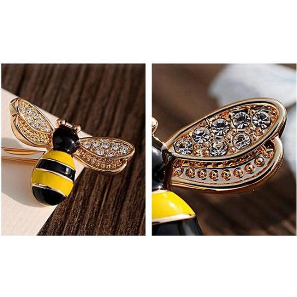 Cute Alloy Silver Plating Bee Clip Pink And Yellow For Children Beekeepers