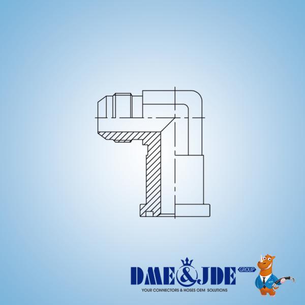 JIC Male 74° Hydraulic Hose Flange 90° Forged Elbow DAJCM9334