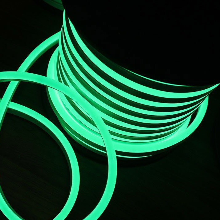 LED Neon Tube Light Green Flex Neon Rope Light 120pcs SMD2835 LEDs per Meter 10W Power Consumption Waterproof Soft Tube Strip Lights