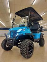 2 + 2 modèle hors route classique Blue Electric Golf Cart Batterie au lithium avec couleur et logo personnalisables