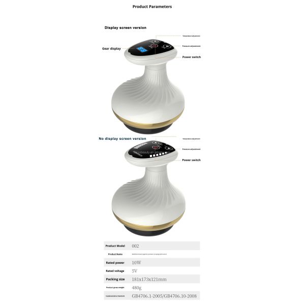 Electric Vacuum Cupping Massager with 9 Level Red & Blue Light Heating Therapy Smart Vacuum Body Sculpting Massager