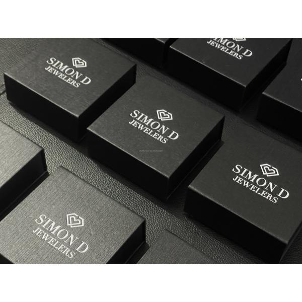 90*90*35mm Customized Paper Black Magnet Jewelry Box for Organization