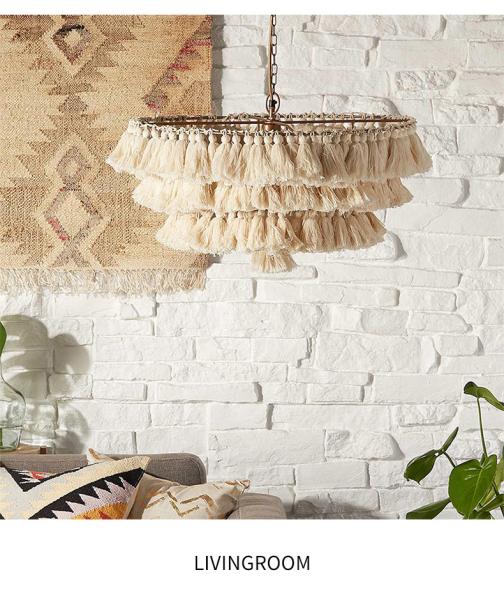 Modern boho chandelier designer decorative Cotton tassel art chandelier(WH-MI-317)