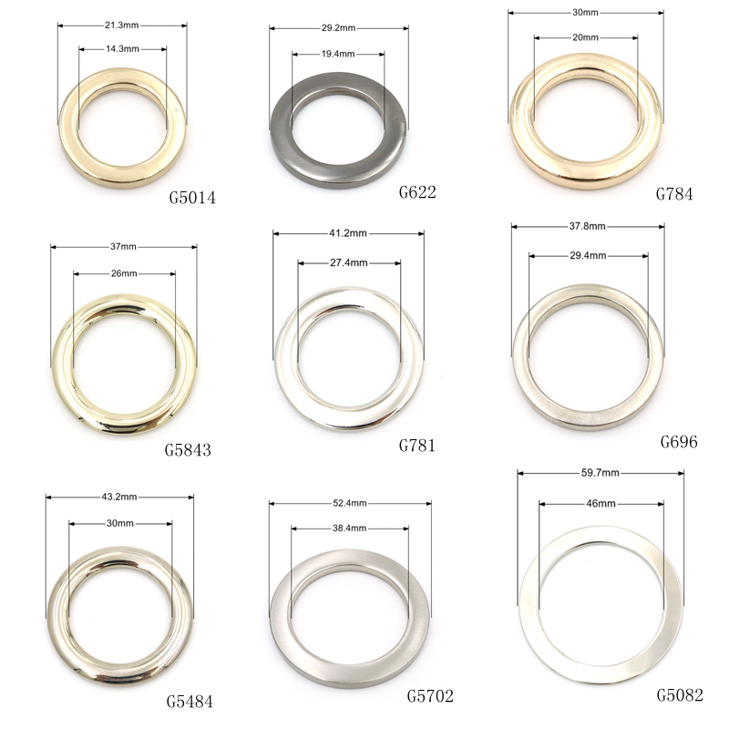 Zinc Alloy 20mm  Flat Square Metal O ring with engraving logo