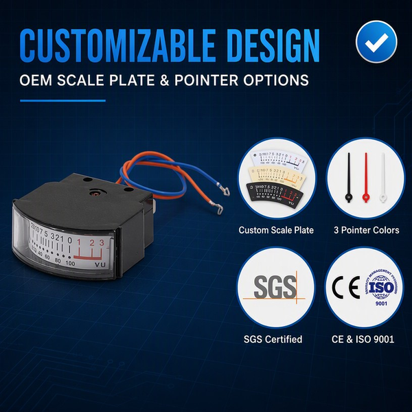 Analog Voltage Indicator Edgewise Meter with Backlit Display Analog Only Measurement and Compact Design