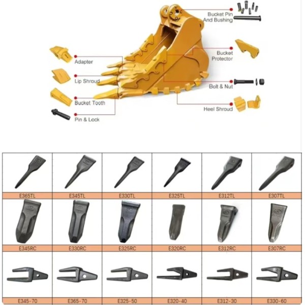 E345 CAT Forged Bucket Teeth 9W8552 Rock Digging Bucket Teeth