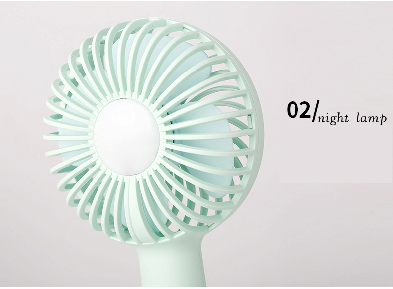 Outdoor Electric Mini Portable Rechargeable 3-Speed LED Light Smart Handheld Fan for Car/RV Use