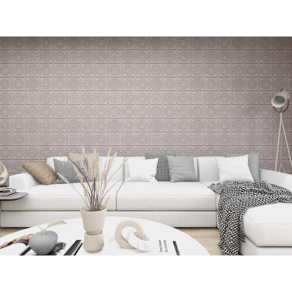 Papel de pared de espuma 3D de PE para el hogar Marrón Azul Amarillo Papel de pared de espuma 3D a prueba de agua