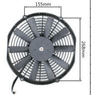 12 Black Automotive Electric Cooling Fans Straight Blade 1 Year Warranty