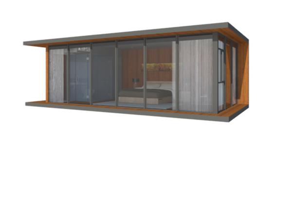 Beautiful Steel Prefab Homes With Tempered Glass Curtain Wall Door Prefab Villa