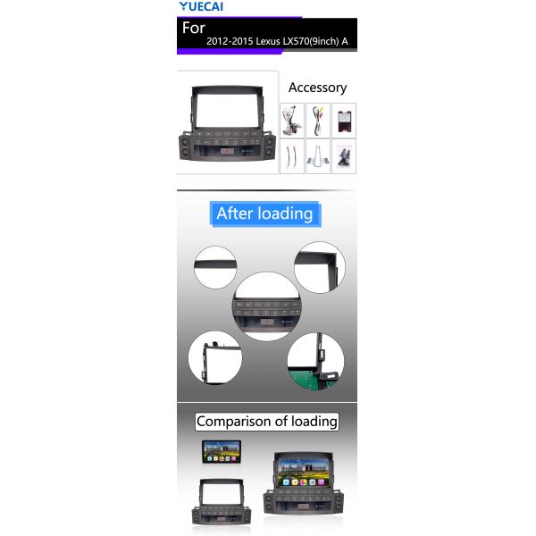 2012-2015 LX570 Lexus Android Главный блок 9 дюймов Пластиковая рама