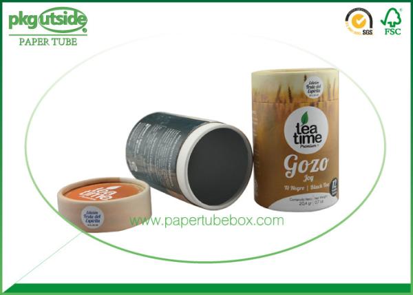 Brown Craft  Cardboard Tea Tube Packaging Durable Food Grade Eco - Friendly