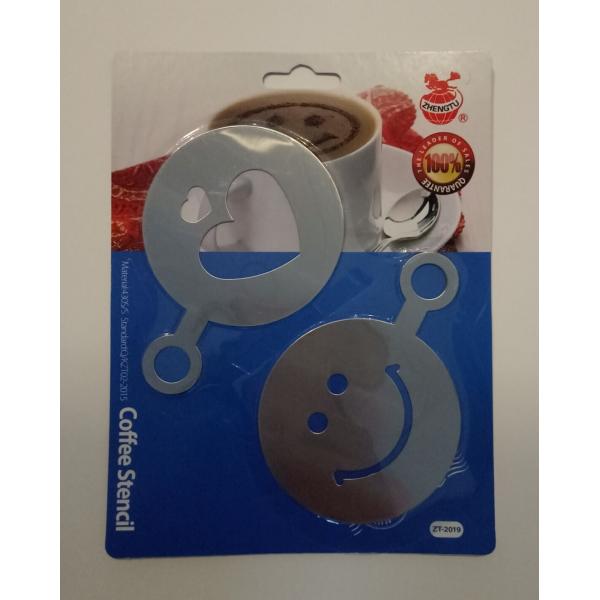 FB151165 stainless steel 430 customized design coffee stencil metal silver color
