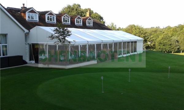 Luxury Big Outdoor Wedding Tent Marquee White PVC With Glass Wall Water resistant