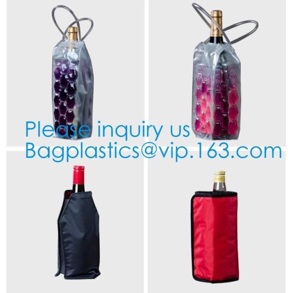 PVC Ice Bag, Wine Beer Gift Bags, Wine Bag, Drink Ice Bags, Portable Wine Bags Gel Ice Pack PVC Wine Cooler Bag With Han