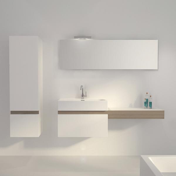 Шкафы Bathroom 550MM современные со стеной приведенной таза зеркала керамической установили тщеты