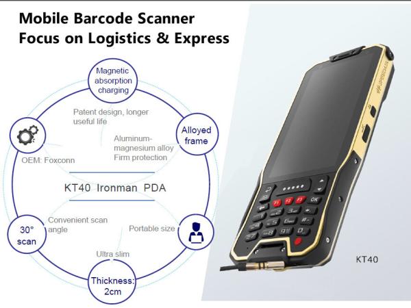 Portable áspero de NFC do varredor do código de barras do andróide de Honeywell N43 1D com USB RS232